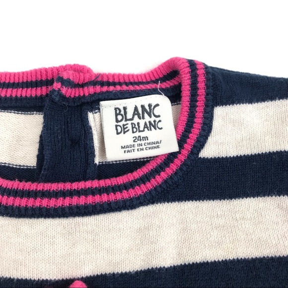 BLANC DE BLANC Striped Sweater Dress 24month - Picture 4 of 6